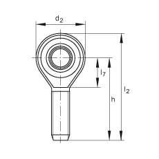 桿端軸承 GAKSL5-PS, 根據(jù) DIN ISO 12 240-4 標(biāo)準(zhǔn)，特種鋼材料，帶左旋外螺紋，免維護(hù)