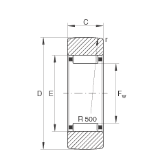 支撐型滾輪 RSTO10, 無軸向引導(dǎo)，外圈無擋邊
