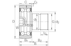 螺栓型滾輪 KR5206-2RS, 雙列，兩側(cè)唇密封