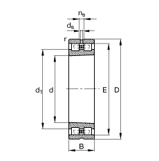 圓柱滾子軸承 NN3044-AS-K-M-SP, 根據(jù) DIN 5412-4 標(biāo)準(zhǔn)的主要尺寸, 非定位軸承, 雙列，帶錐孔，錐度 1:12 ，可分離, 帶保持架，減小的徑向內(nèi)部游隙，限制公差