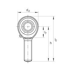 桿端軸承 GAKR30-PB, 根據(jù) DIN ISO 12 240-4 標(biāo)準(zhǔn)，帶右旋外螺紋，需維護(hù)