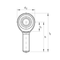 桿端軸承 GAKL18-PW, 根據(jù) DIN ISO 12 240-4 標(biāo)準(zhǔn)，帶左旋外螺紋，需維護(hù)