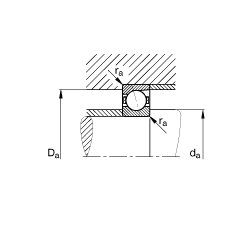 主軸軸承 B7205-E-T-P4S, 調(diào)節(jié)，成對或單元安裝，接觸角 α = 25°，限制公差
