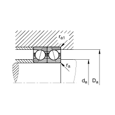 主軸軸承 B7205-E-T-P4S, 調(diào)節(jié)，成對或單元安裝，接觸角 α = 25°，限制公差