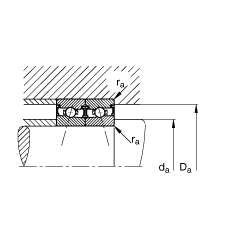 主軸軸承 HSS7012-C-T-P4S, 調(diào)節(jié)，成對安裝，接觸角 α = 15°，兩側(cè)唇密封，非接觸，加嚴(yán)公差