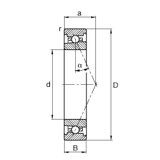 主軸軸承 HS71915-E-T-P4S, 調(diào)節(jié)，成對(duì)或單元安裝，接觸角 α = 25°，限制公差