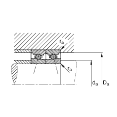 主軸軸承 HC71907-E-T-P4S, 調(diào)節(jié)，成對或單元安裝，接觸角 α = 25°，陶瓷球，限制公差