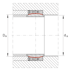 大的關(guān)節(jié)軸承 GE320-DW-2RS2, 根據(jù) DIN ISO 12 240-1 標(biāo)準(zhǔn), 免維護，兩側(cè)密封