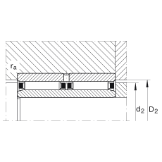 滾針軸承 NAO25X42X32-ZW-ASR1, 無擋邊，雙列